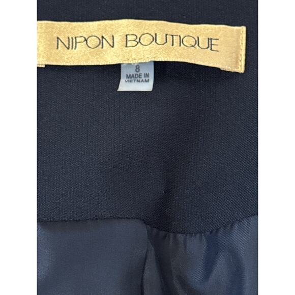 NIPON‎ BOUTIQUE SQUARE NECK BUTTON FRONT BLAZER IN BLACK NWT WOMEN'S SIZE 8 - Picture 6 of 12